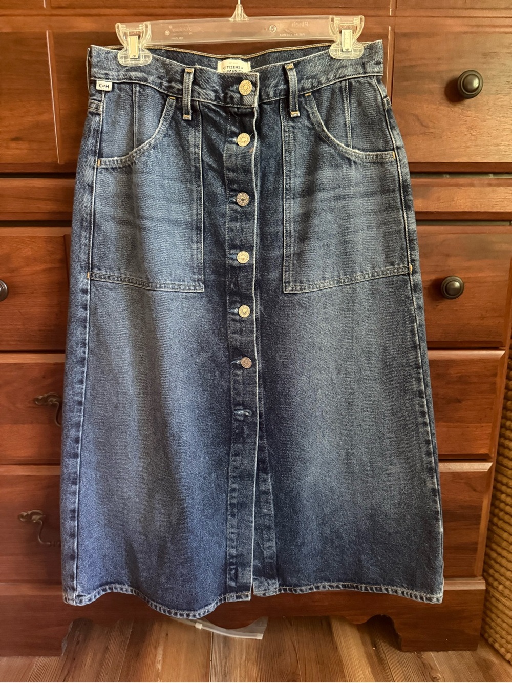 Citizens of Humanity Anouk Denim Button Down midi Skirt - Picture 4 of 13